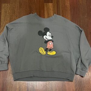Disney Mickey Mouse Gray Crewneck Sweater